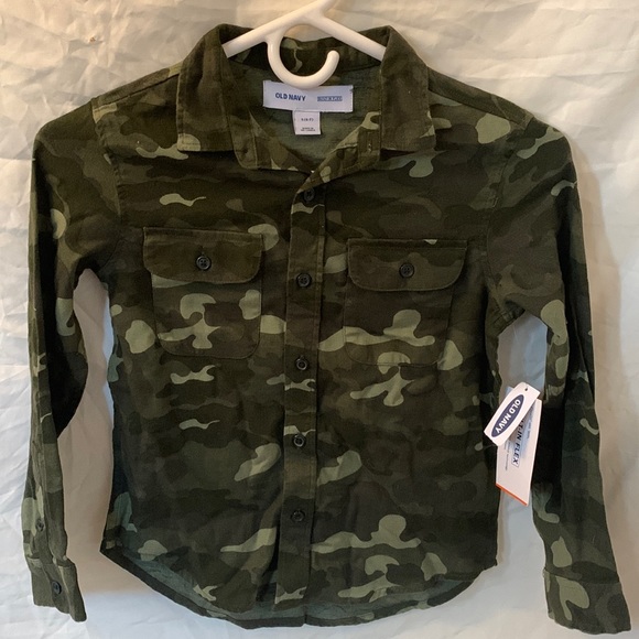 Old Navy Other - NWT 💥Last Drop💥 Boys Army Fatigue Button Up Shirt